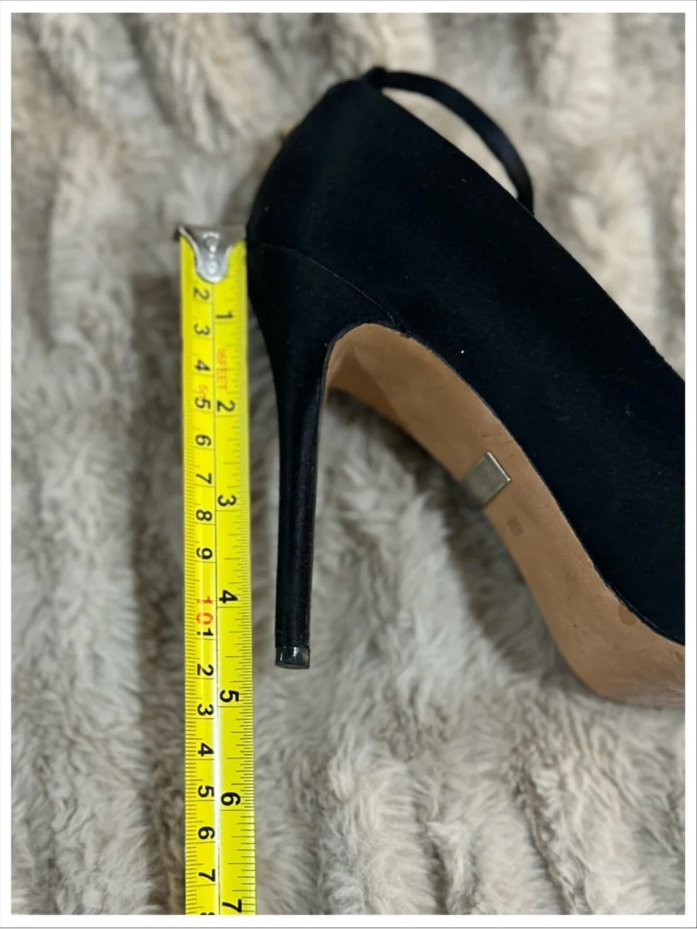 Badgley Mischka Black Satin Crystal Peep Toe Heels ~ Size 6.5 ~ Item #SH334